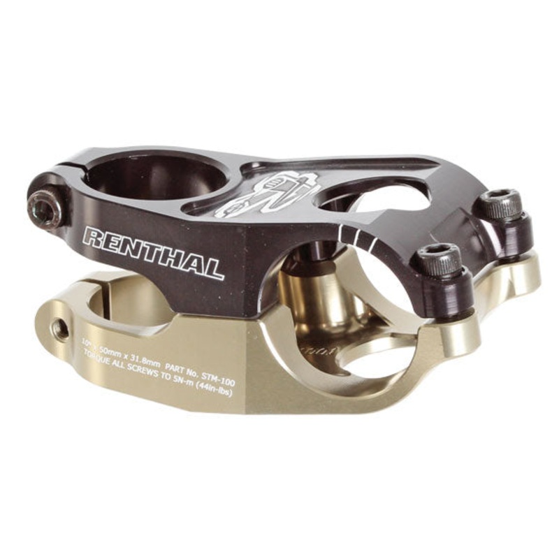 Renthal Duo Stem – 40mm 31.8 Clamp +/-10 1 1/8 Aluminum Black/Gold