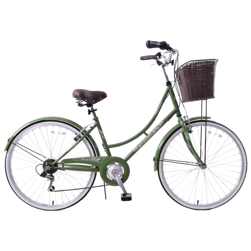 Ladies Lifestyle Bike Classique 26 Wheel Basket Green 19 Frame