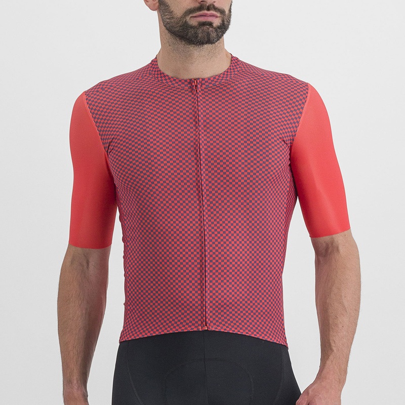 Maglia Sportful Checkmate – Rosso viola
