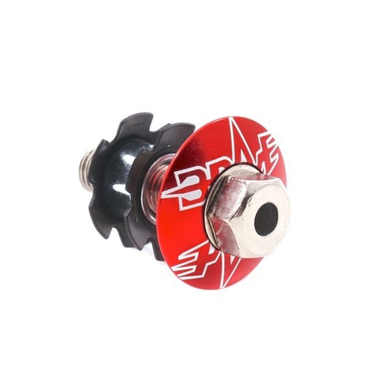 FREESTYLER BMX 28.6mm A-HEAD CAP & DOUBLE STAR WASHER & ROTOR CABLE HOLE RED