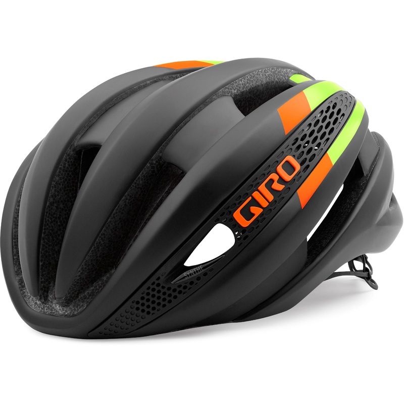 Giro Synthe Road Cycling MIPS Helmet Black, Lime & Flame (Medium) 55  59cm