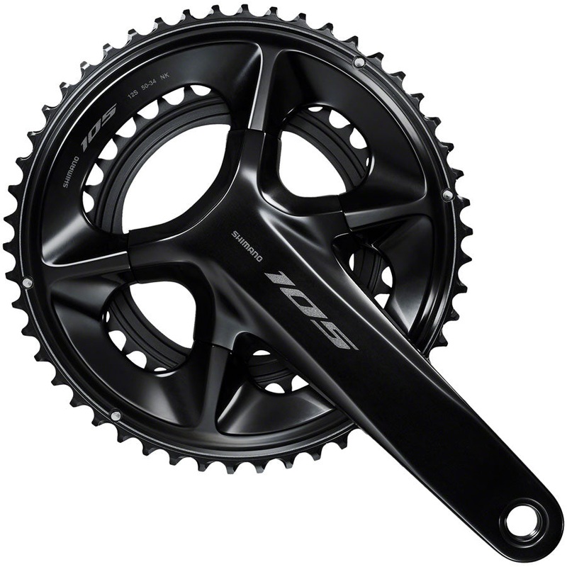 Shimano 105 FC-R7100 Crankset – 160mm 12-Speed 50/34t 110 Asymmetric BCD Hollowtech II Spindle Interface BLK