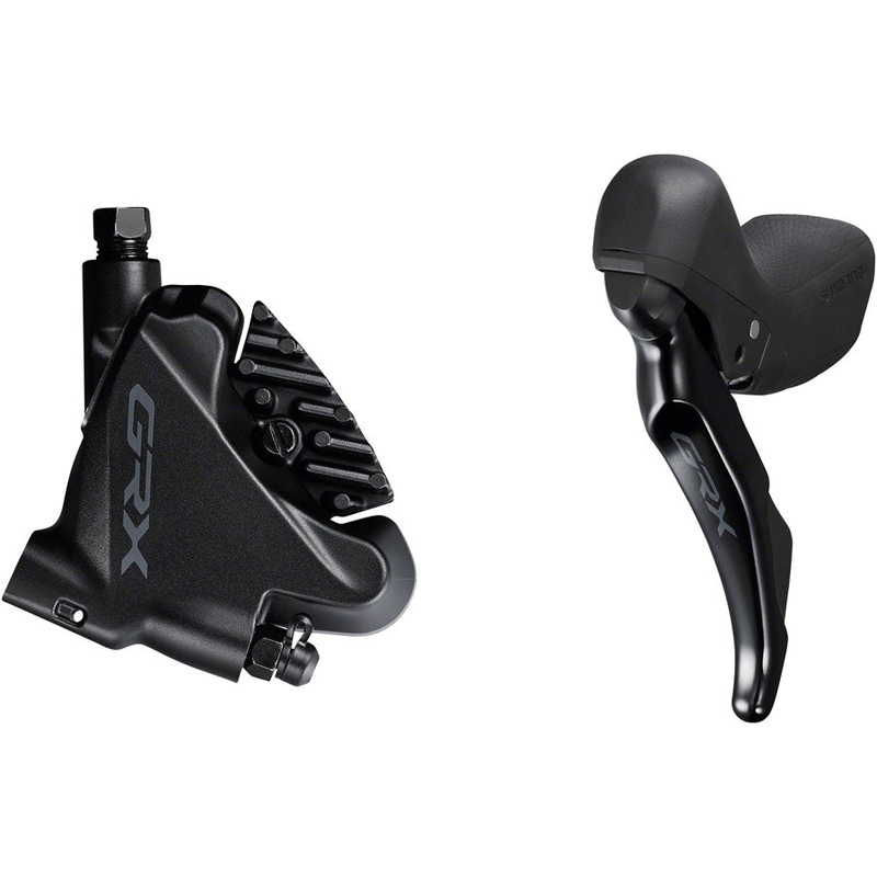 Shimano GRX ST-RX400/BR-RX400 Hydraulic Disc Brake Brake/Shift Lever – Left 2×10-Speed Flat Mount Finned Resin Pads BLK