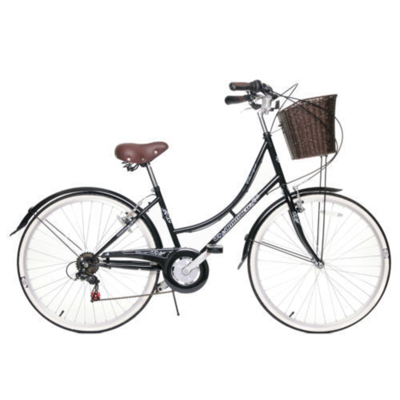 CLASSIQUE TRADITIONAL HERITAGE LADIES DUTCH LIFESTYLE BIKE+BASKET 19 BLACK