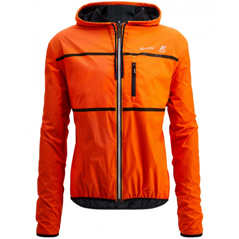 Giacca antivento reversibile Santini x K-WAY – Arancio
