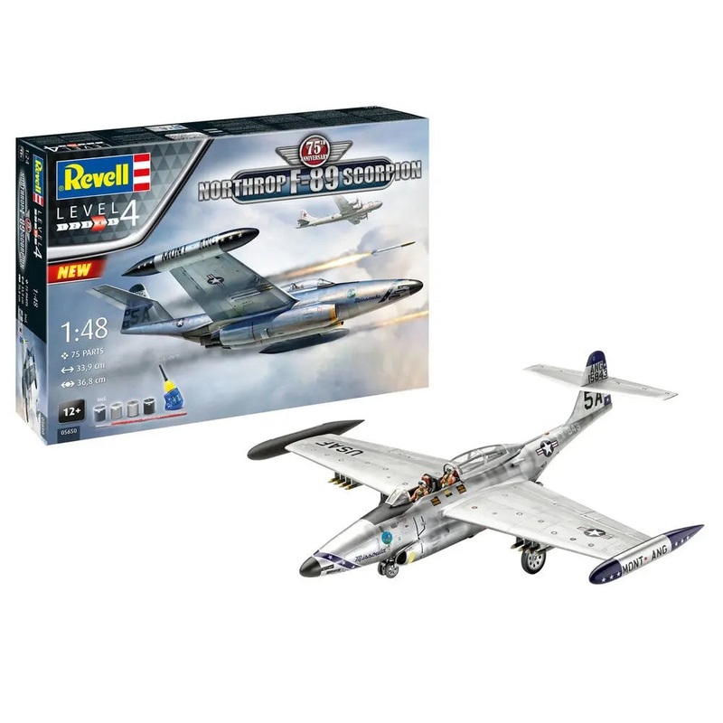 Revell Gift Set Northrop F-89 Scorpion 75th Anniversary Plane Model Kit 1:48