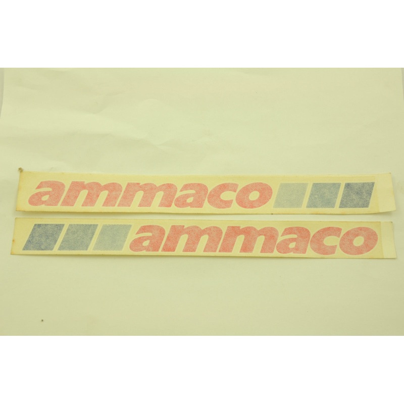 PAIR (2) AMMACO OLD SCHOOL BMX DOWN TUBE TRANSFER STICKERS GENUINE 80’s MADE NOS