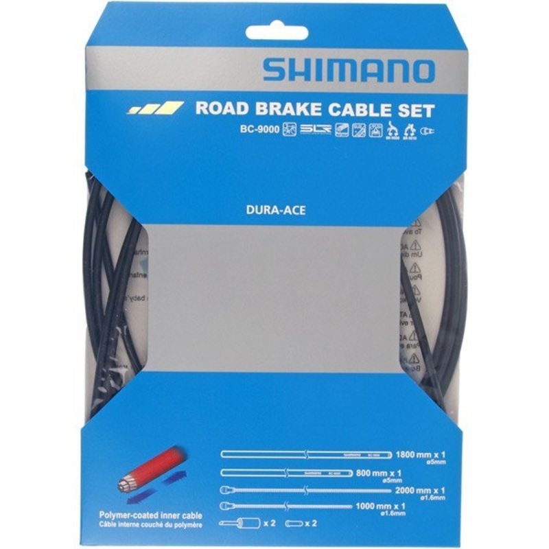 Shimano Dura-Ace 9000 Road with Polymer Coated Inners Black Bike Brake Inner & Outer Cable Set