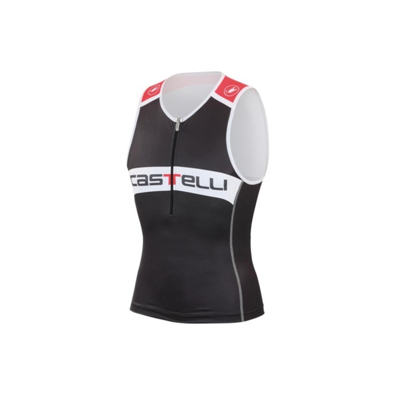 Castelli Core Tri Top (Black-White-Red)- Size Medium