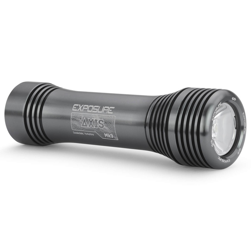 Exposure Axis Mk9 2023 Gun Metal With Helmet & Handlebar Mounts Front Bike Light