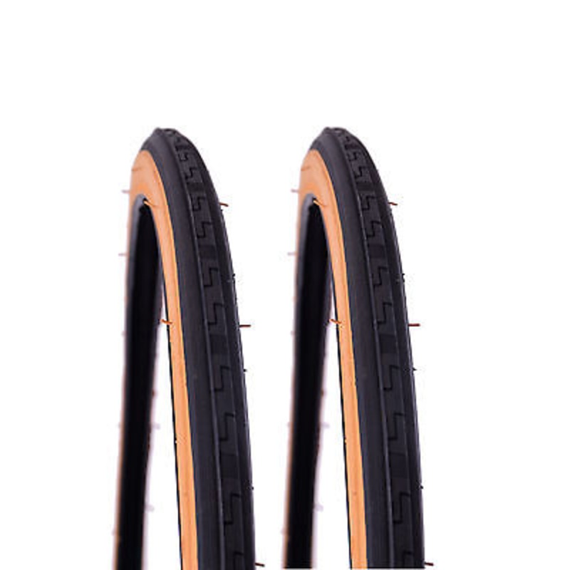 PAIR AMBERWALL TYRES 27 x1-1-4 (32-630) 70’s, 80’s, RACING BIKE RACER BIKE TREAD