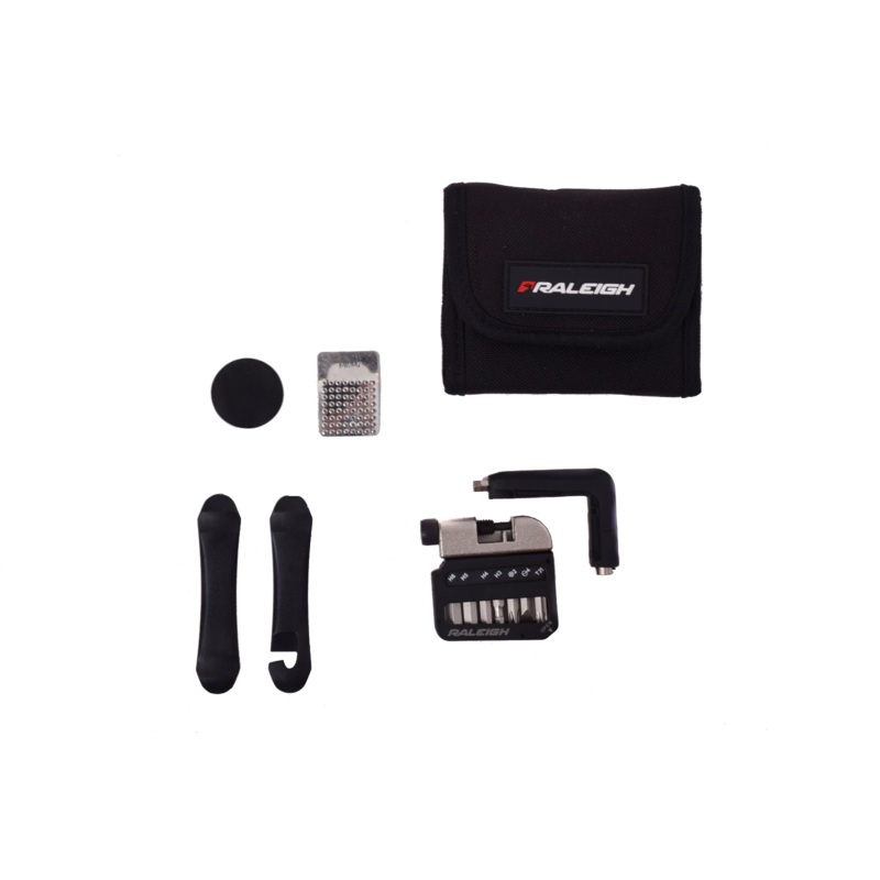 Raleigh Mini Pocket Pouch Bag & Cycling Repair Puncture Kit Tools Road Bike