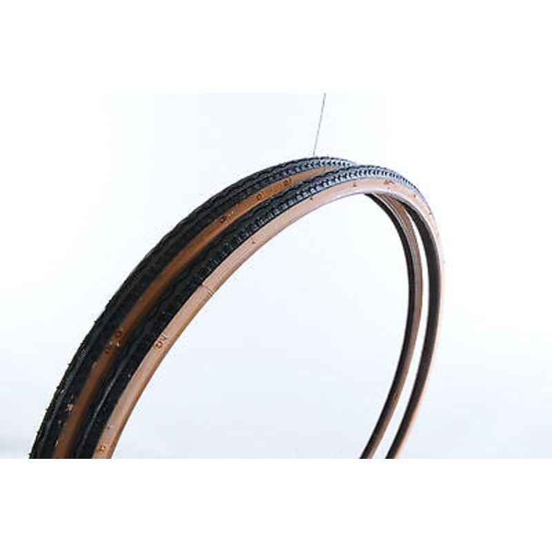 PAIR RACING BIKE TYRES 700 X 25 ( 25-622 ) 28 X 1 5-8 X 1 ZIGZAG TREAD AMBERWALL