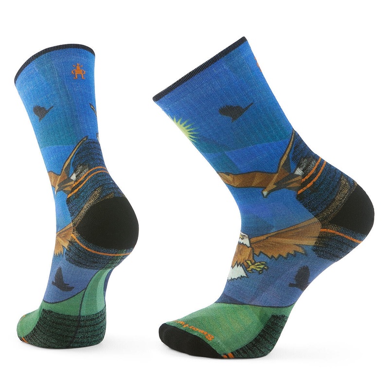 Performance Hike Targeted Cushion Eagle Print Crew Socks – Men’s