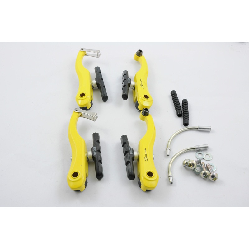 LONG ARM YELLOW V BRAKES BRAKE ARMS MTB BIKE BRAKE BOSSES FRONT AND REAR SACCON