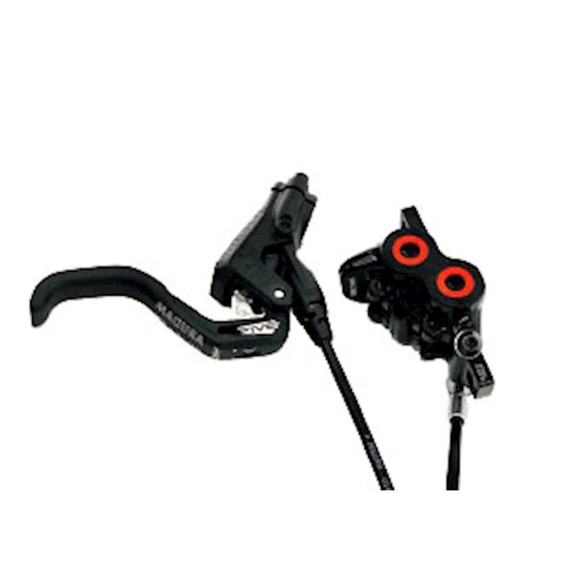 Magura MT5 HC Disc Brake & Lever (Black/Neon Red) (Front or Rear) (Hydraulic) (Post Mount)