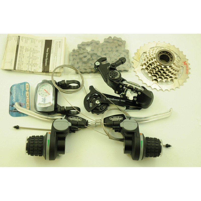 SHIMANO C101 21 SPEED REVO SHIFT LEVERS DISPLAY REAR DERAILLEUR FREEWHEEL CHAIN