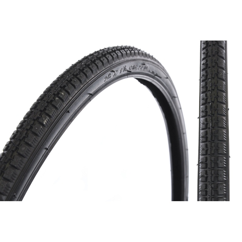PAIR 26 x1 3-8 (37-590) TYRES ROADSTER BLACK BLOCK TREAD VINTAGE TOURIST TYPE