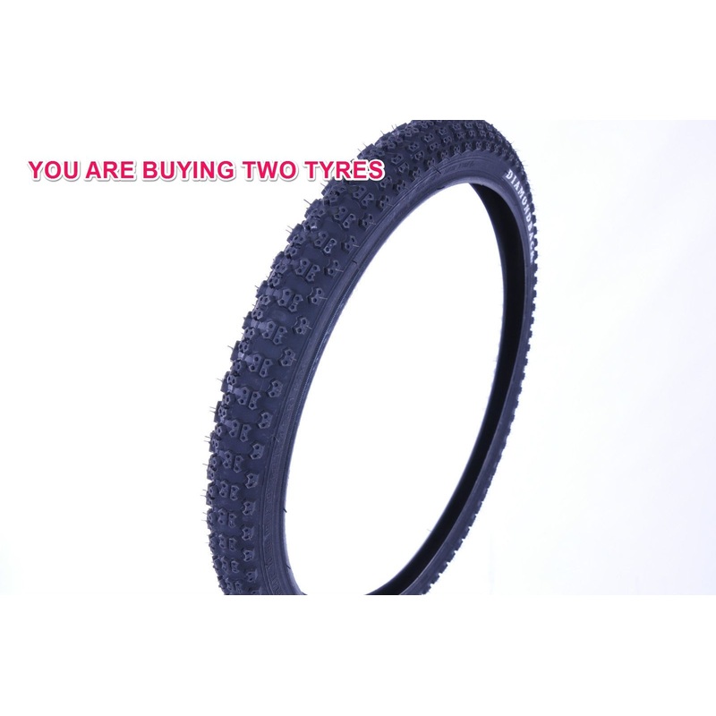 PAIR (2) DIAMOND BACK 20 x 1.75 COMP III STYLE TREAD BMX BIKE TYRES BLACK DBX055