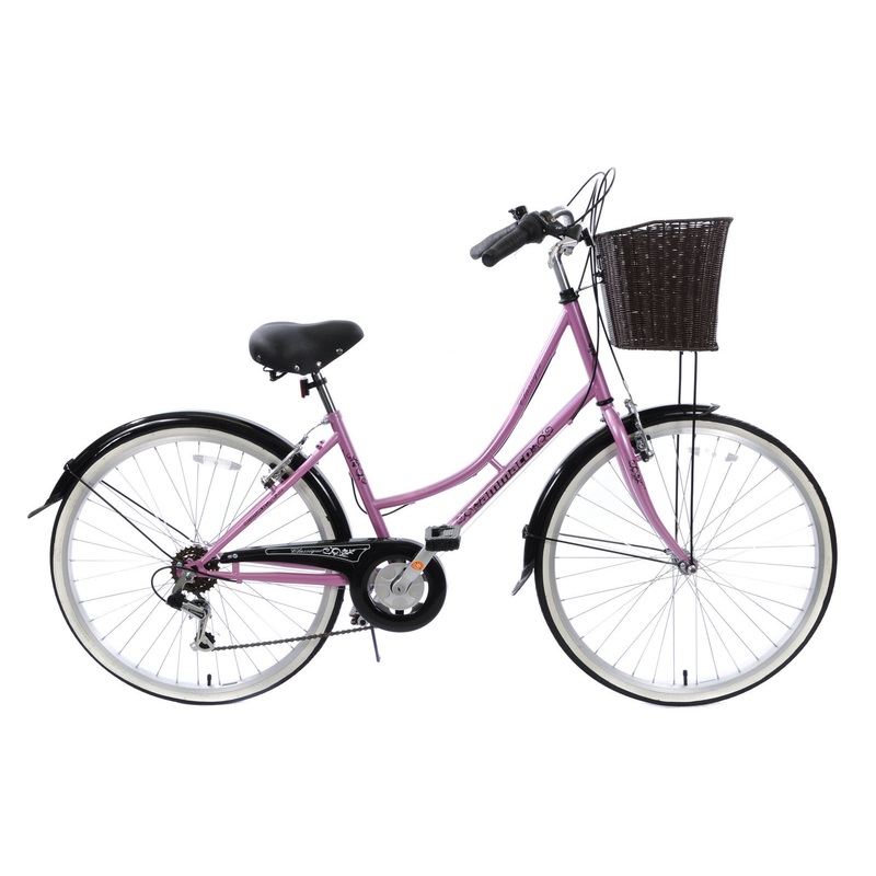 CLASSIQUE TRADITIONAL HERITAGE LADIES DUTCH LIFESTYLE BIKE+BASKET 19 PINK