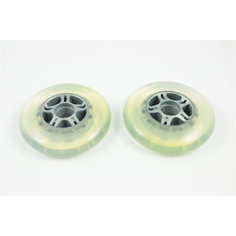 PAIR WHEELS FOR STUNT SCOOTER 100mm 5 SPOKE CLEAR REPLACEMENT WHEEL SET NEW
