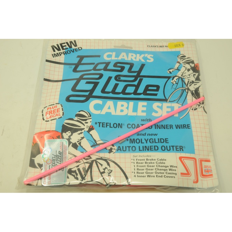 PINK CLARKS 60s 70s,80s RACING BIKE EASY GLIDE FULL CABLE SET TEFLON COATED EROICA