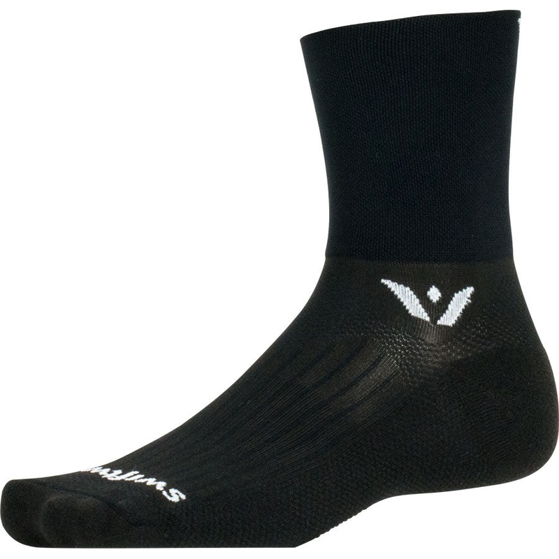 Swiftwick Aspire Quarter Crew Socks – 4 Black X-Large