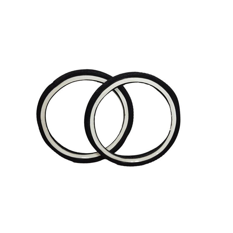 PAIR 20 x 1.75 (47-406) WHITEWALL TYRES  FOLDERS & SHOPPER KIDS BIKES ZIG ZAG ROAD TREAD