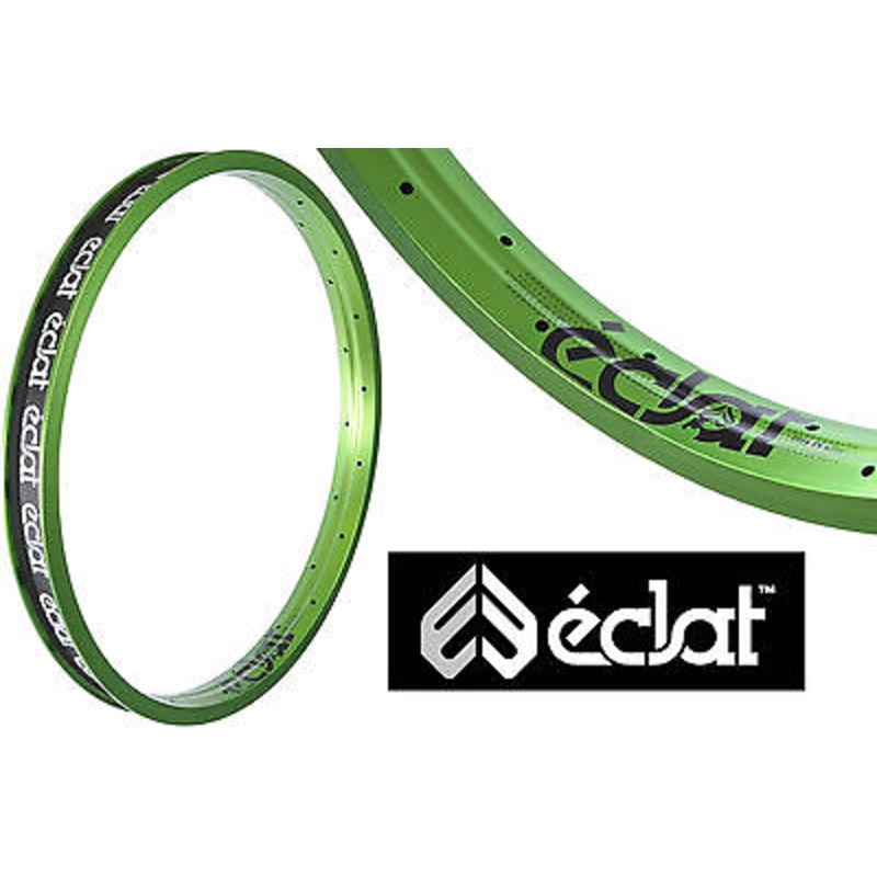 PAIR ECLAT BONDI ALLOY 20 WIDE BIKE RIMS 36 SPOKE DOUBLE WALL GREEN