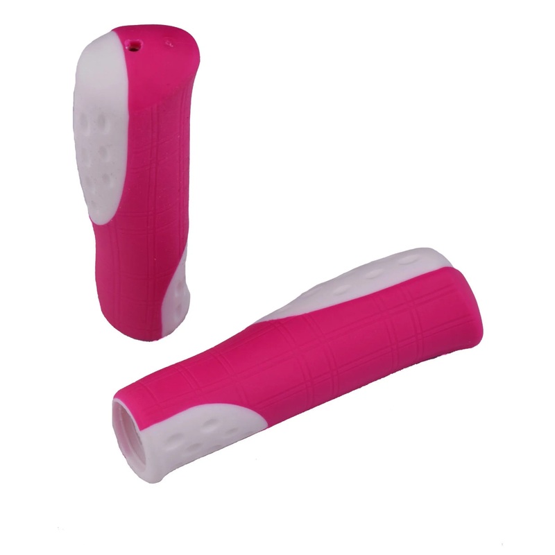 Pink and White Junior Kid’s Bike Handlebar Grips 115mm 22.2mm Bar
