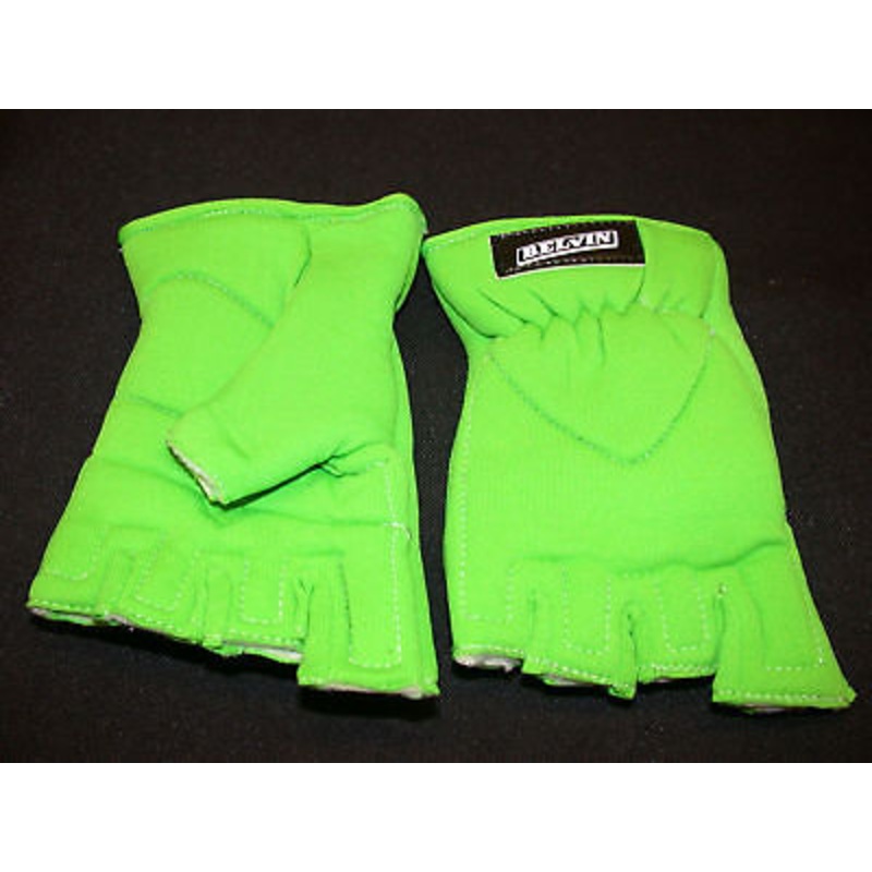 MOUNTAIN BIKE OR ANY BIKE NEON GREEN FINGERLESS CYCLING GLOVES MEDUIM SIZE GREEN