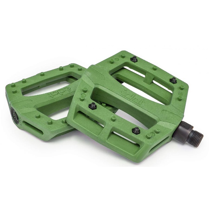 Eclat Contra Platform Pedals Body: Nylon Spindle: Cr-Mo 9/16” Army Green Pair