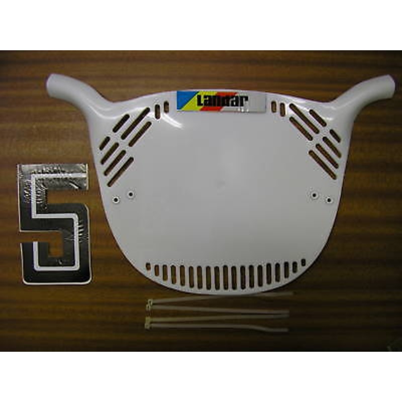 LANDAR OLD SCHOOL BMX NUMBER PLATE GENUINE NEW OLD STOCK MADE IN 80’s WHITE