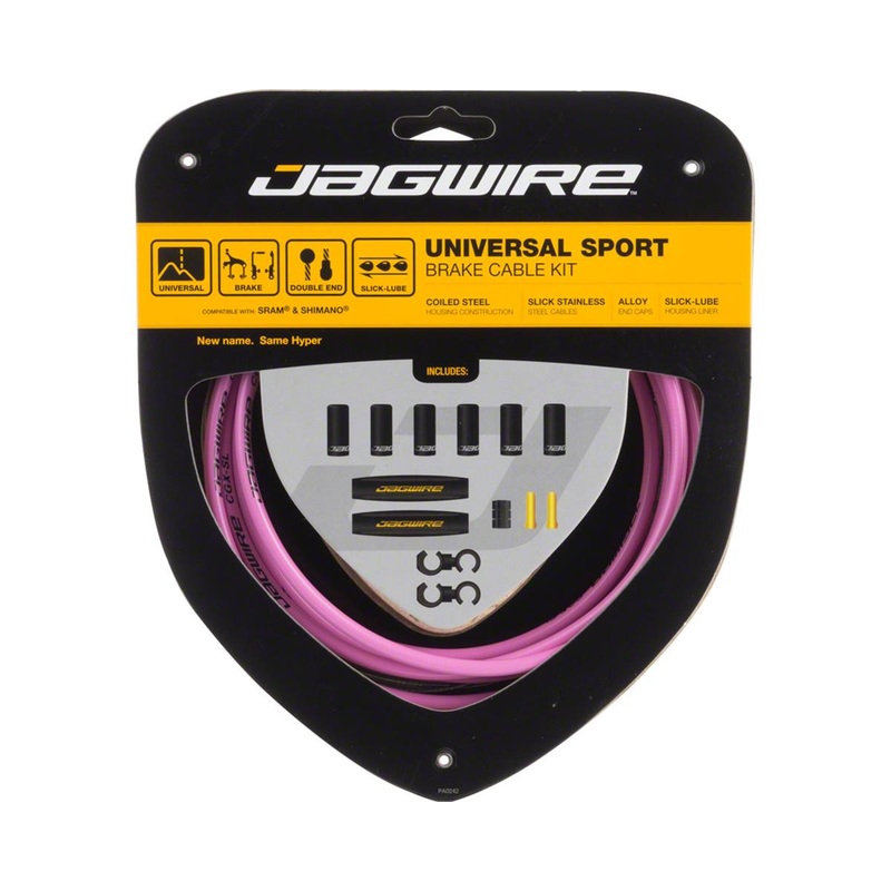 Jagwire Universal Sport Brake Cable Kit (Pink) (Stainless) (Road & Mountain) (1.5mm) (1350/2350mm) (w/ Housing)