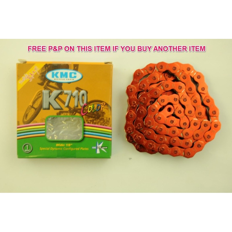ORANGE HIGH QUALITY CHAIN KMC KOOL K710 BMX-FIXIE CHAIN 1-2 x 1-8 SALE 66% OFF