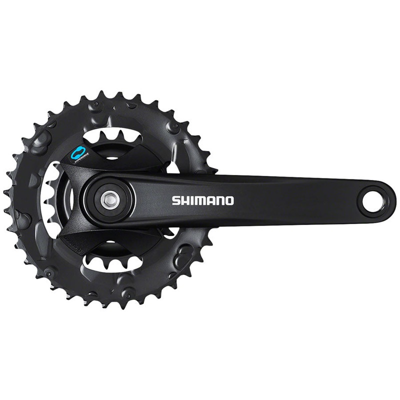 Shimano FC-M315-B2 Crankset – 175mm 7/8-Speed Riveted JIS Square Taper Spindle Interface 48.8mm Chainline BLK