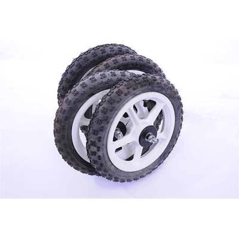 4x SOAP BOX PUMP UP TYRED WHEELS 12 (300mm) FULL BEARING MAG WHEELS PNEUMATIC