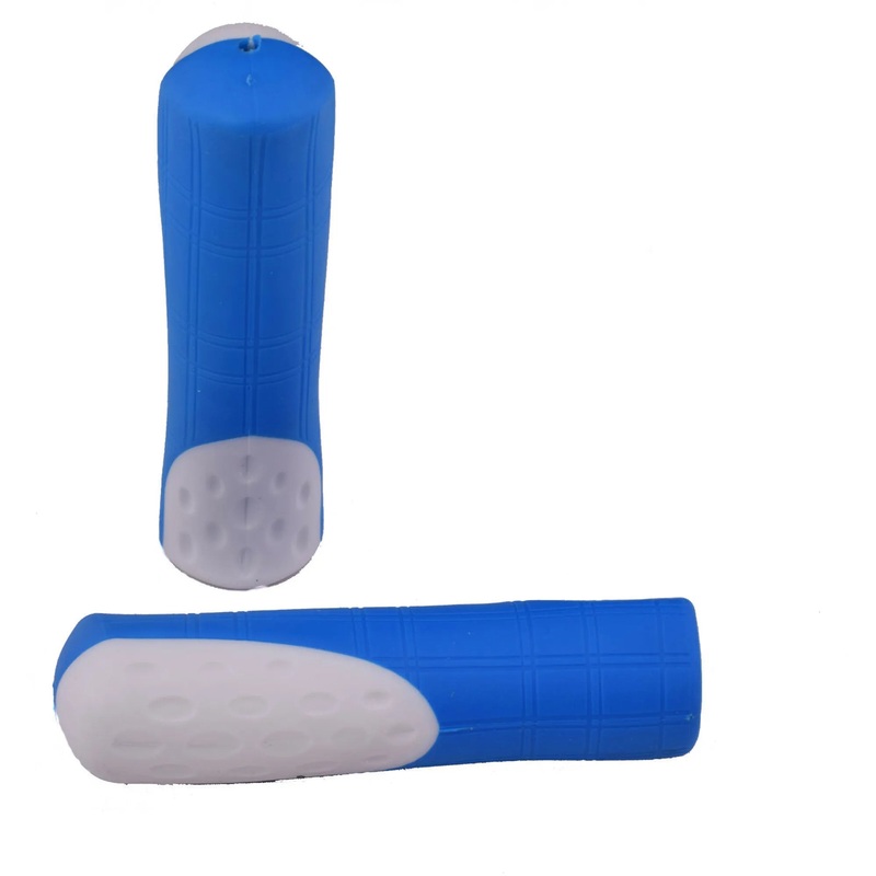 Blue and White Junior Kid’s Bike Handlebar Grips 115mm 22.2mm Bar