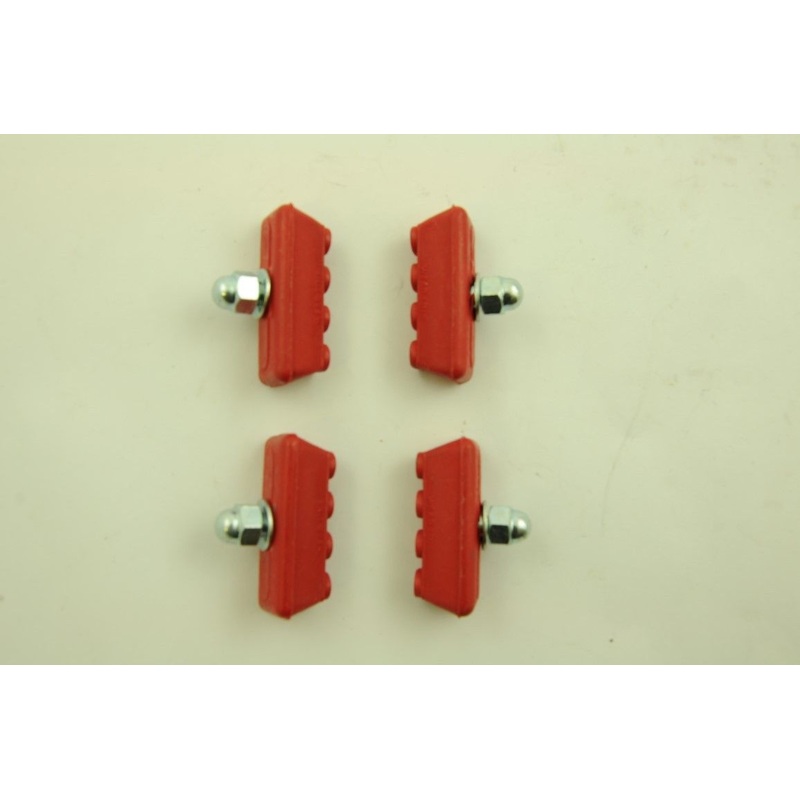 SET RED SKYWAY BMX TYPE OLD SCHOOL BMX BRAKE BLOCKS, BRAKE PADS, BRAKE SHOES