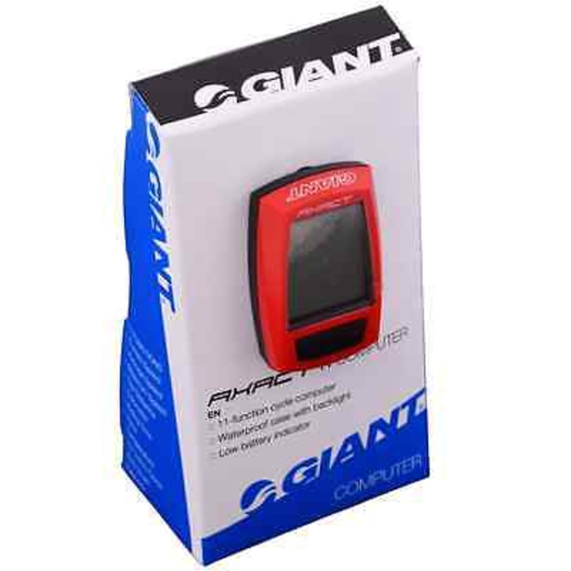 GIANT AXACT 11 FUNCTION WATERPROOF LCD BIKE COMPUTER CYCLE SPEEDOMETER RED