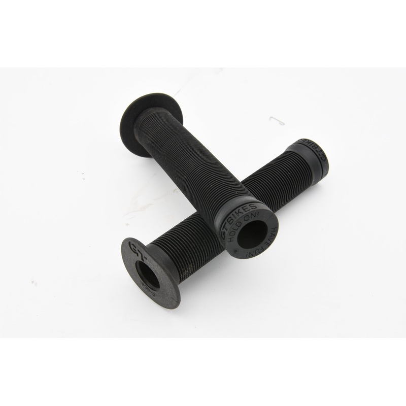 Pair GT Bike Long Open end Flanged Soft Handlebar Grips BMX Bike 150mm black