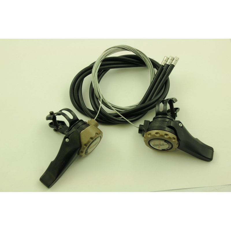 PAIR MOUNTAIN BIKE THUMB TOP SHIFTERS FOR 21 SPEED INDEX GEARS 7 SPEED + 3 SPD