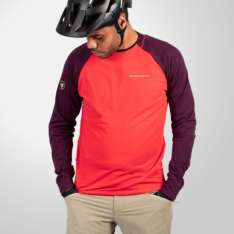 Maglia maniche lunghe Endura Singletrack Fleece – Rosso viola