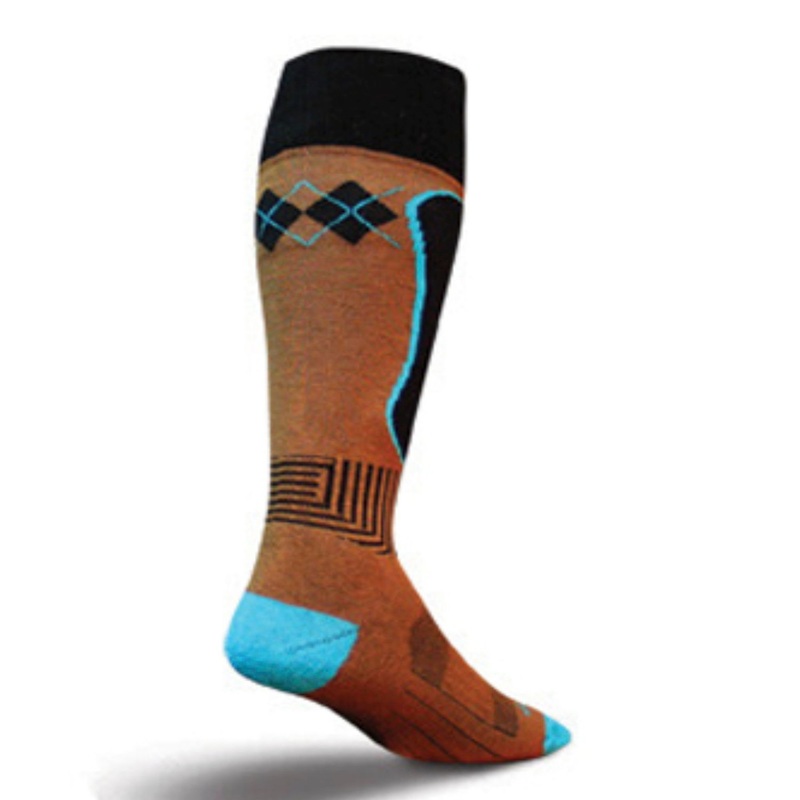 SockGuy Triple Mocha MTN Tech Men’s Cycling Socks Brown Small/Medium
