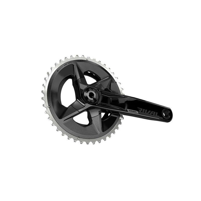SRAM Rival D1 Wide 2x Crankset Speed: 12 Spindle: 28.99mm BCD: 94 43/30 DUB 172.5mm Black Road Disc
