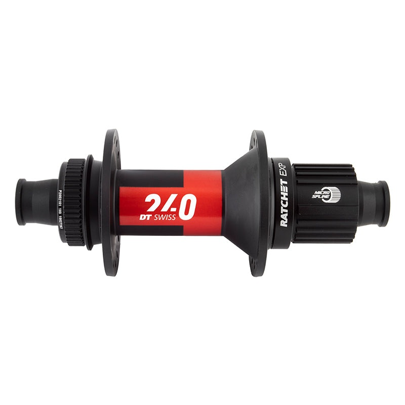 DT Swiss 240 EXP Rear Hub – 12 x 148mm Center-Lock Micro Spline BLK/Red 32H 36pt