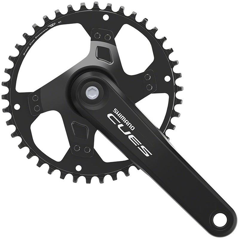 Shimano CUES FC-U4000-1 Crankset – 170mm 9/10/11-Speed 42t Riveted Square Taper JIS Spindle Interface BLK