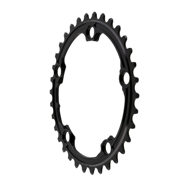 Absolute Black Premium Oval Road Chainring 5x110BCD 34T – Black