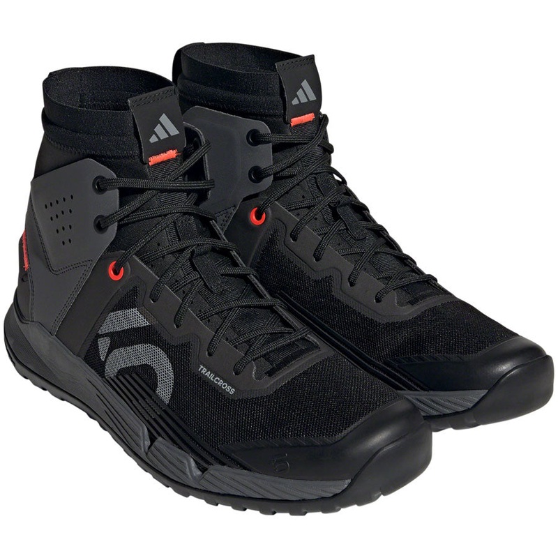 Five Ten Trailcross Mid Pro Flat Shoes – Mens Core BLK/Gray Two/Solar Red 8.5