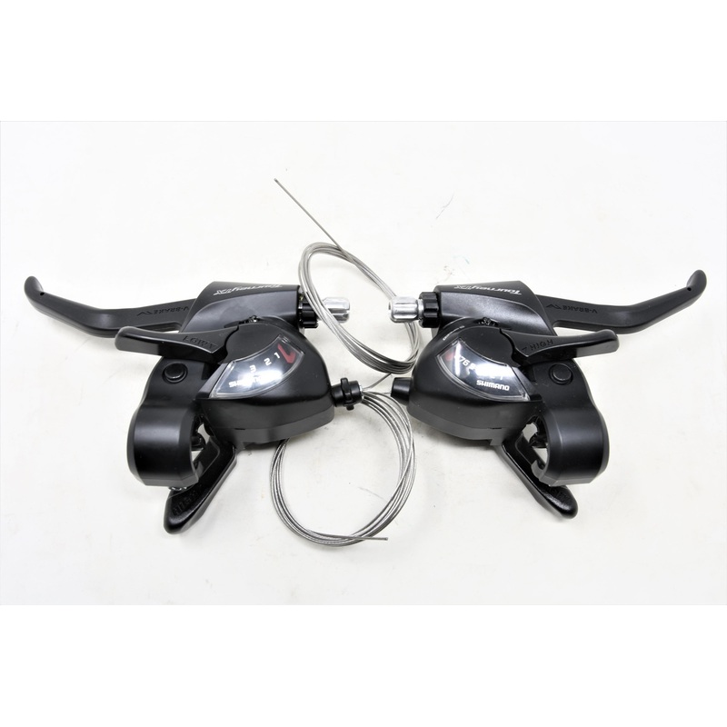 Pair Shimano Tourney TX ST-TX800 Ezi-fire 24 Speed (3 x 8) Shifters With Brake Lever